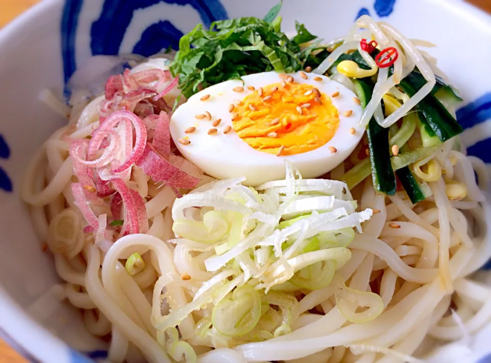 ぶっかけうどん ナムルのせ 〜  梅雨は〜明け〜た〜か〜、真夏〜は〜まだかいな♪|リフルシャッフルさん