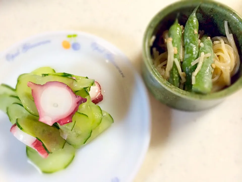 タコキュー酢の物   インゲンとビーフンのごまドレ和え|Fuyucoさん