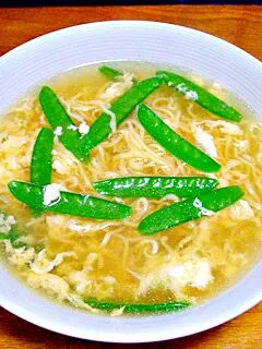 絹さや入りかき玉塩ラーメン（マルちゃん正麺・塩）|すーさん