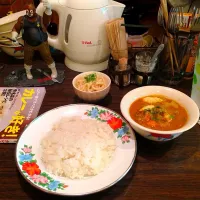 Snapdishの料理写真:さっぱりチキンラッサム！酸っぱ辛いカレー！😋✨|Akiyuki Chinnen Sukiyaki Shiraishiさん