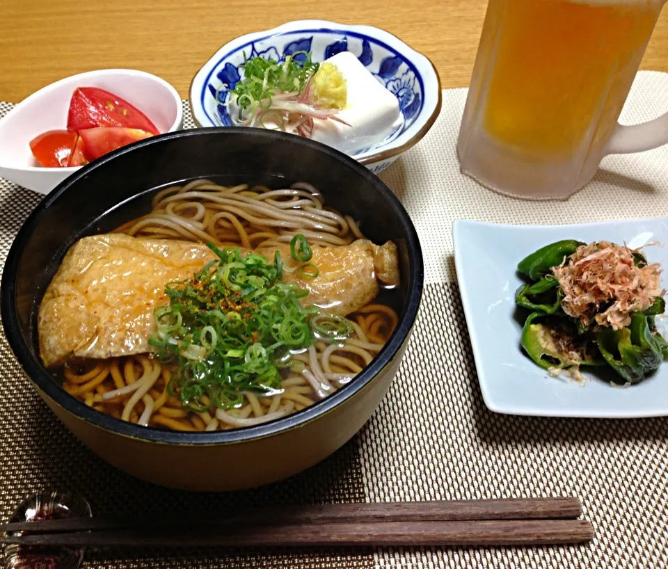 Snapdishの料理写真:今夜は蕎麦屋風🍺|川上千尋さん