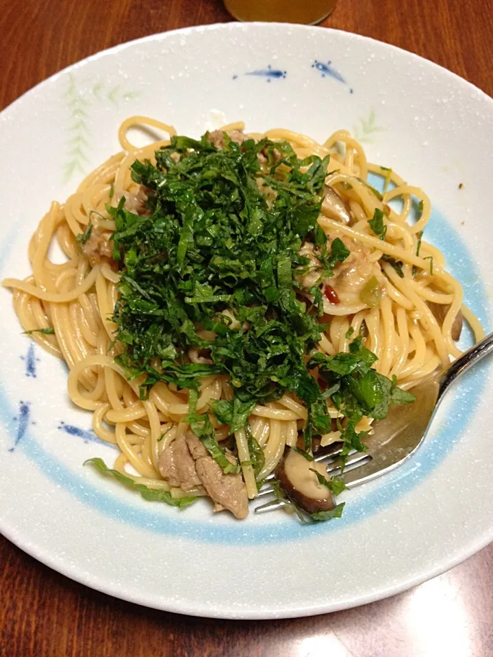 大葉と豚バラの和風パスタ|yumyum😋さん