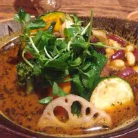 Snapdishの料理写真:Soup curry with chicken and vegetables|Taiga Suzukiさん