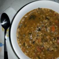 Amy's organic Tuscan bean and rice soup.