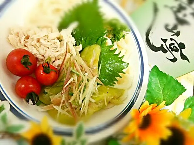 冷たい夏野菜うどん|よっしー(=^ェ^=)さん