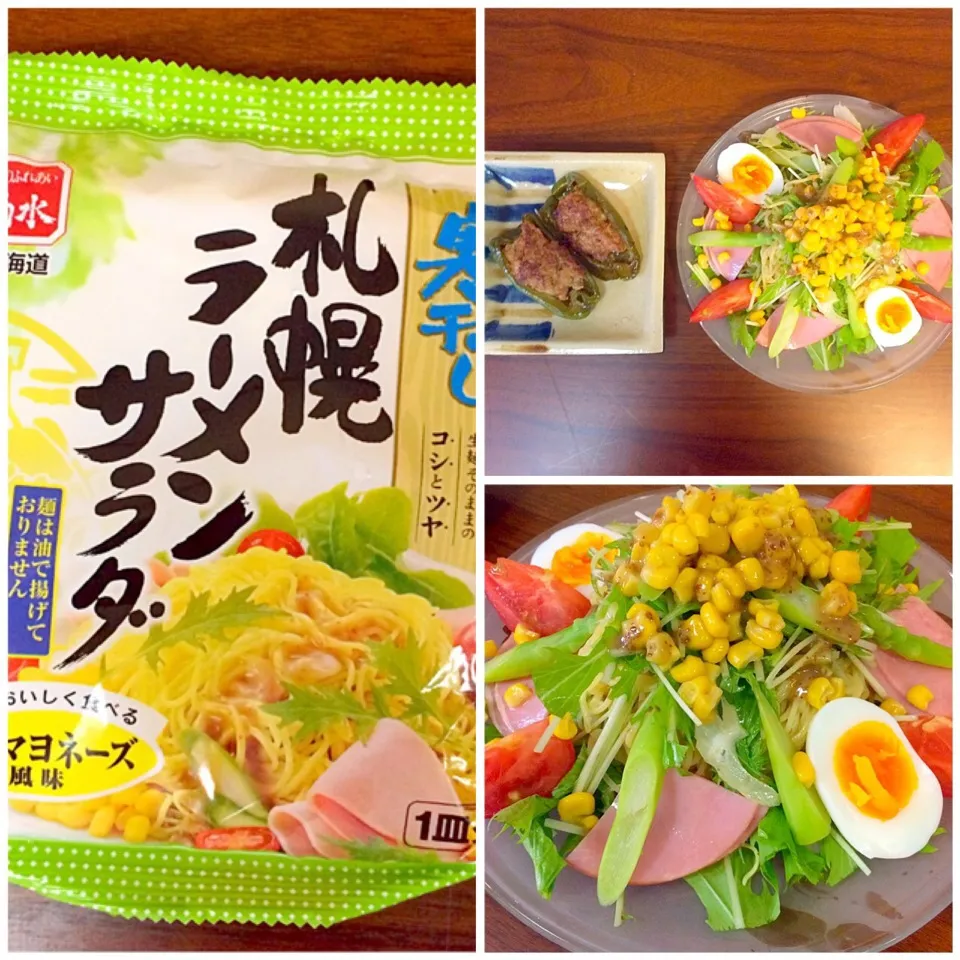 Snapdishの料理写真:おみやげでいただいたラーメンサラダ作ってみた|yukko7740さん