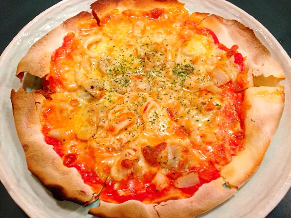 トマト🍅フルッティディマーレ🐙ピッツァー✨😋|きのすけ〜さん