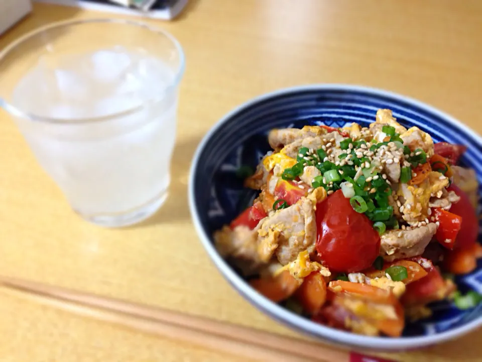 豚肉とトマトの卵炒め|あさこさん