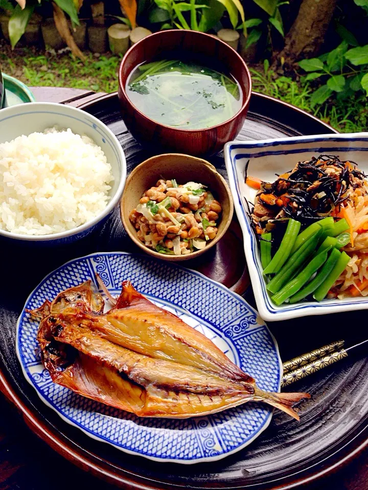 手作りアジ干物定食♪|ちーちさん