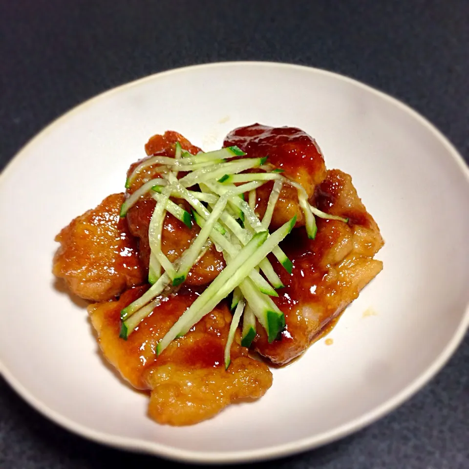 鶏もも肉のはちみつ生姜照り焼き|うめこさん