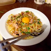 オクラと梅と納豆の和風冷製パスタ|れじさん