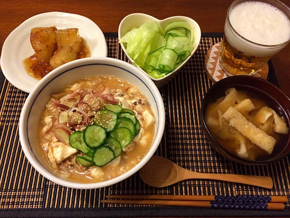 冷や汁 冬瓜の荷物 油揚げと舞茸のお味噌汁|haseseさん