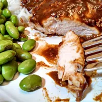 Snapdishの料理写真:Ginger Chicken (with edamame)|Sashi Steinerさん