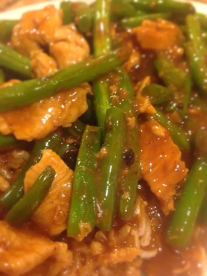 Chicken, green beans , with shoyu koji sauce|Peter Simonさん