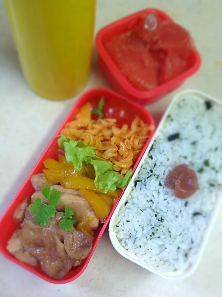 Today’s JK lunch box. 塾弁〜 暑いけどがんばれ！|hoppycowさん