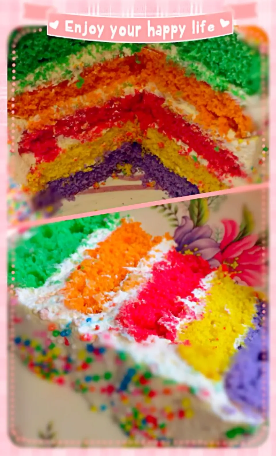 Rainbow sponge cake|maricarさん