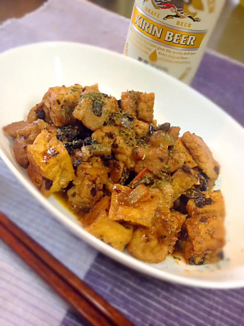 Filipino cuisine sauté pork and tofu in black beans|leiko watanabeさん