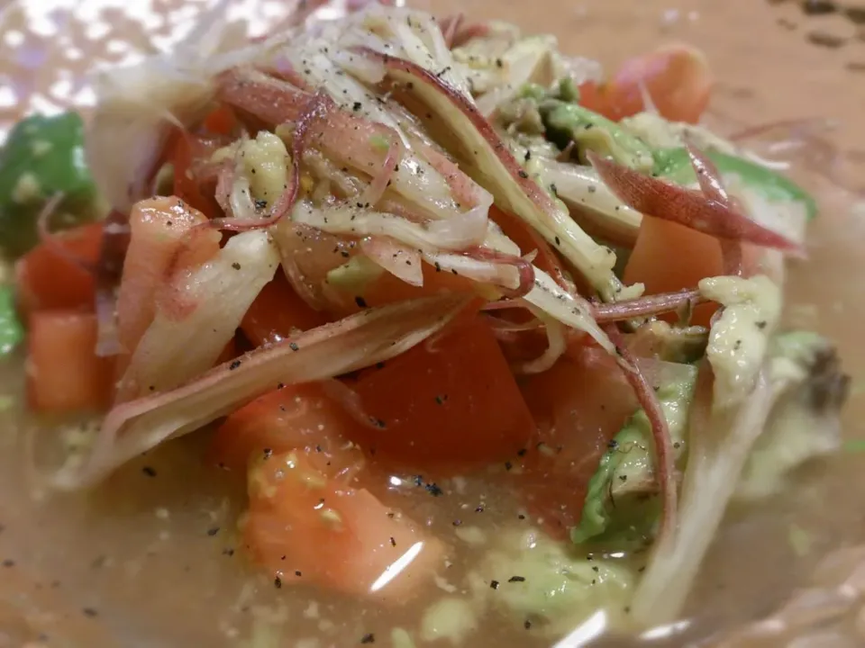 トマトとアボカドを甘酸っぱくサラダにしたよ|cookingパパ五郎さん