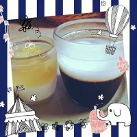 桃のゼリーとコーヒーゼリー|つくんこさん