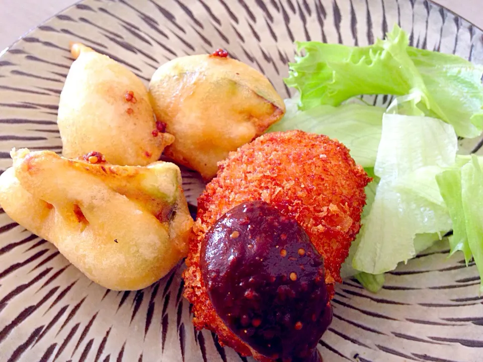 白インゲンのコロッケと青ナスのフリット♪|ダテカフェ。さん