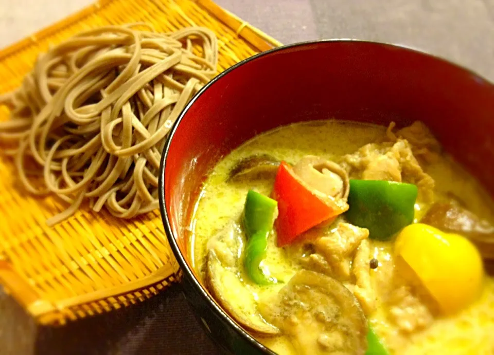 グリーンカレーつけ蕎麦♪|桃実さん