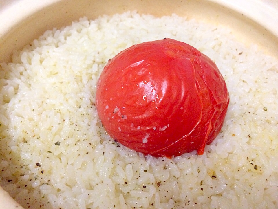 生トマトで炊き込みご飯