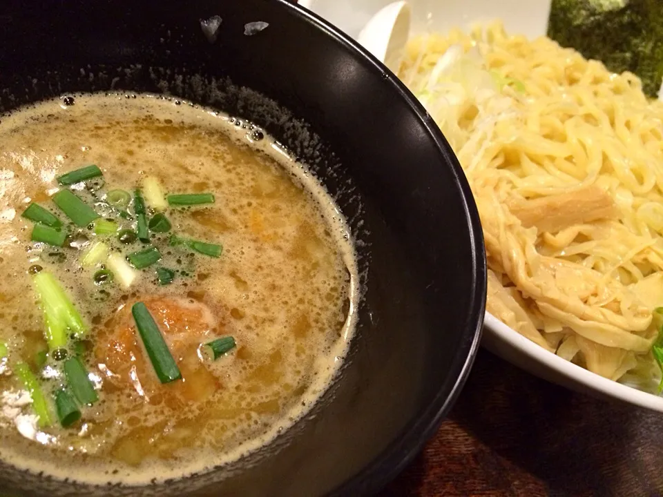 Snapdishの料理写真:濃厚鶏骨醤油つけそば 中盛り キジ丼|tecklさん