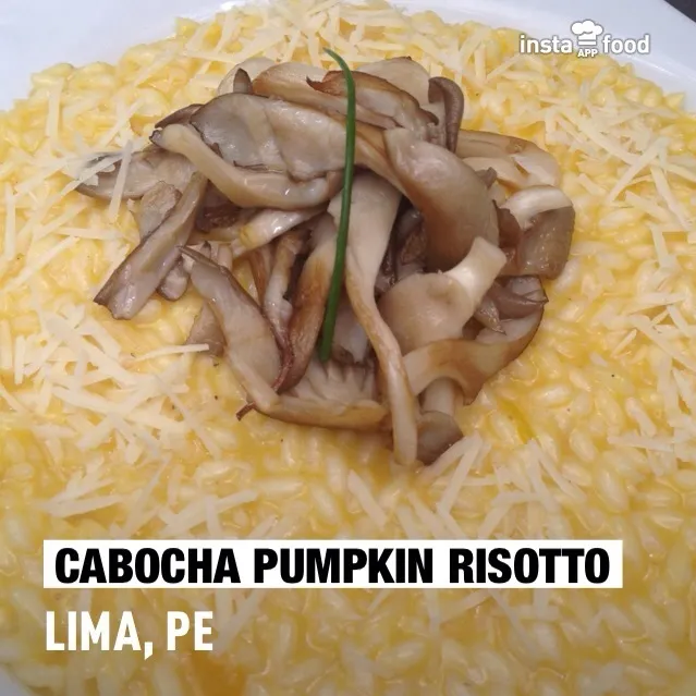 Cabocha pumpkin risotto with oyster mushrooms and manchego cheese|Daniel Olléさん