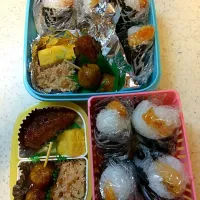 Snapdishの料理写真:7/29娘とパーパの天むす弁当|釣り大好き♪さん