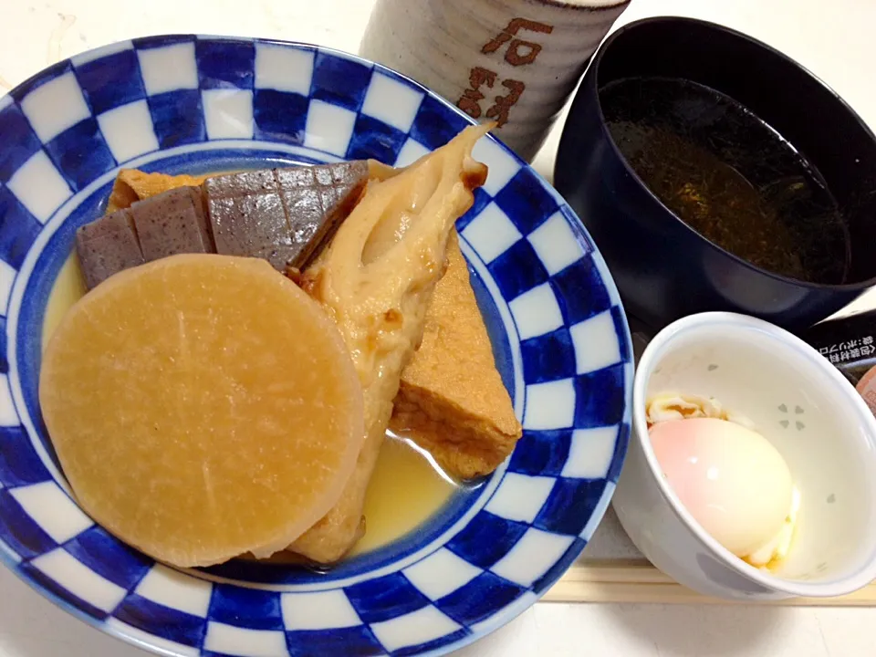 Snapdishの料理写真:おでん定食。温泉卵と、、、|ハルさん