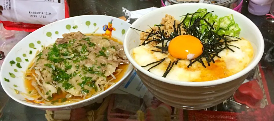 豚もやしとネバネバ丼|原田栞さん