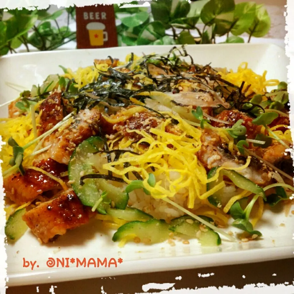 Snapdishの料理写真:鰻ちらし寿司|ONI*MAMA*さん