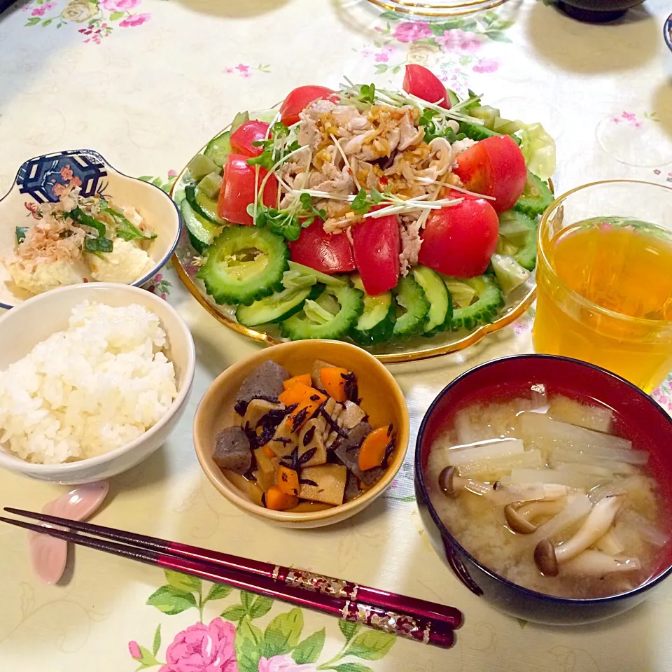 Snapdishの料理写真:さっぱり冷しゃぶサラダ|♥️さん