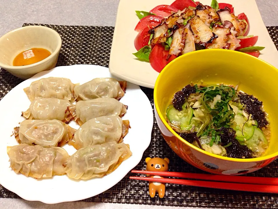 餃子と冷や汁の晩ご飯|Orie Uekiさん