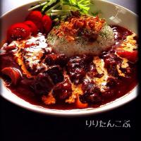 炊飯器で作ったデミグラス缶を使わないとろとろ和牛ビーフシチュー🐮とライス添え🍚