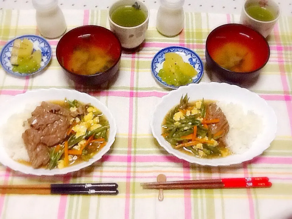 牛肉といんげんのあんかけご飯|さとう かおりさん