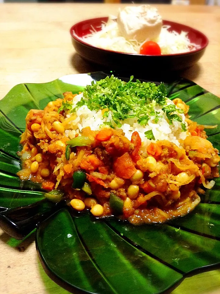 かずの料理を息子が作りました⭐︎大豆入り切り干し大根のドライカレー|かずきっちんさん
