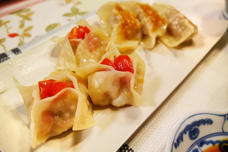 Snapdishの料理写真:トマト🍅餃子とセロリ餃子|メイスイさん