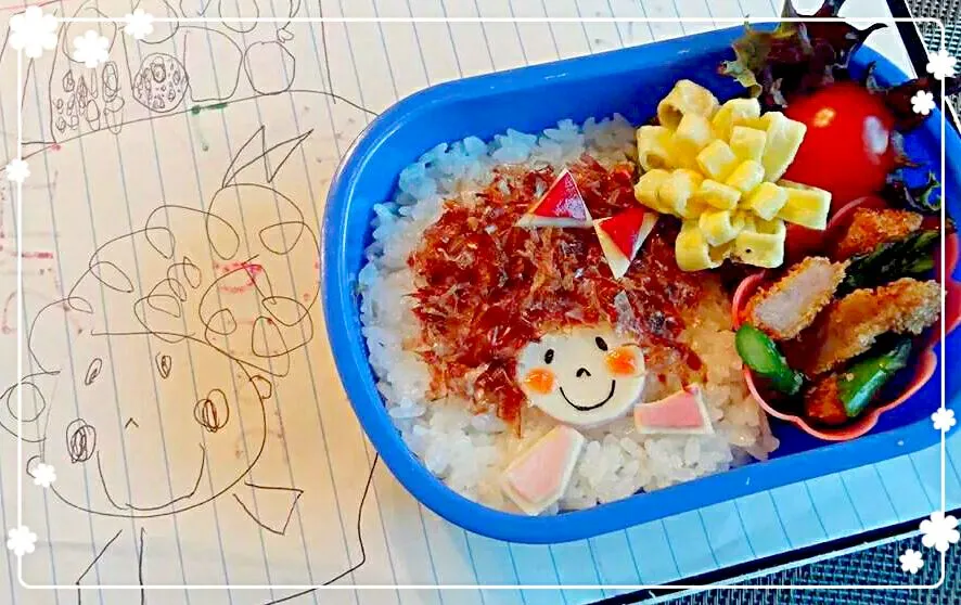 Snapdishの料理写真:Kid's Lunch from my daughter's drawing!( ‘-^ )b|The Reinhartsさん