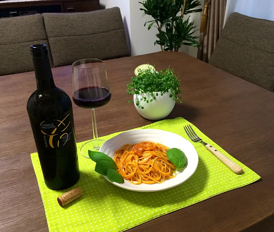 蟹のトマトソースパスタ、CASALE VECCHIO🍷|pentarouさん