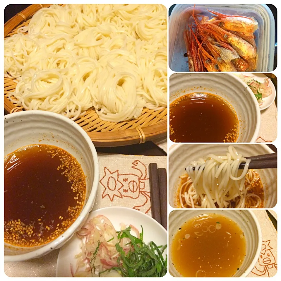 甘えび冷麦(￣▽￣)お片づけ料理|morimi32さん