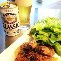 Snapdishの料理写真:潔く肉！野菜！！ビール！！！|桜咲けさん