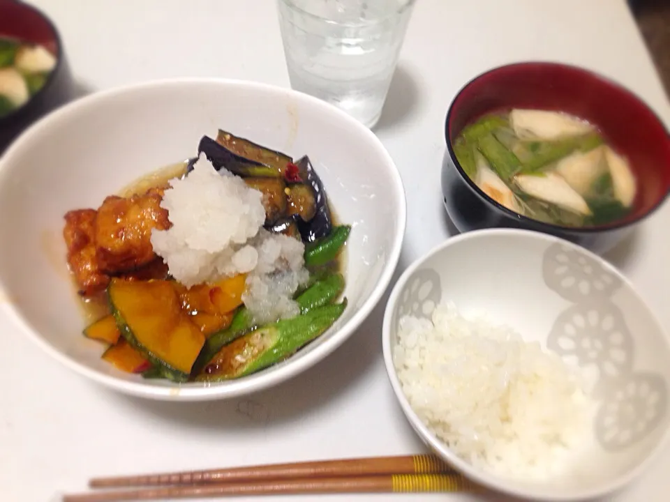 夏野菜と鶏胸肉の揚げ浸し ♪|まりこすさん