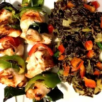 chicken kabobs with pineapple ginger wild rice|Oliviaさん