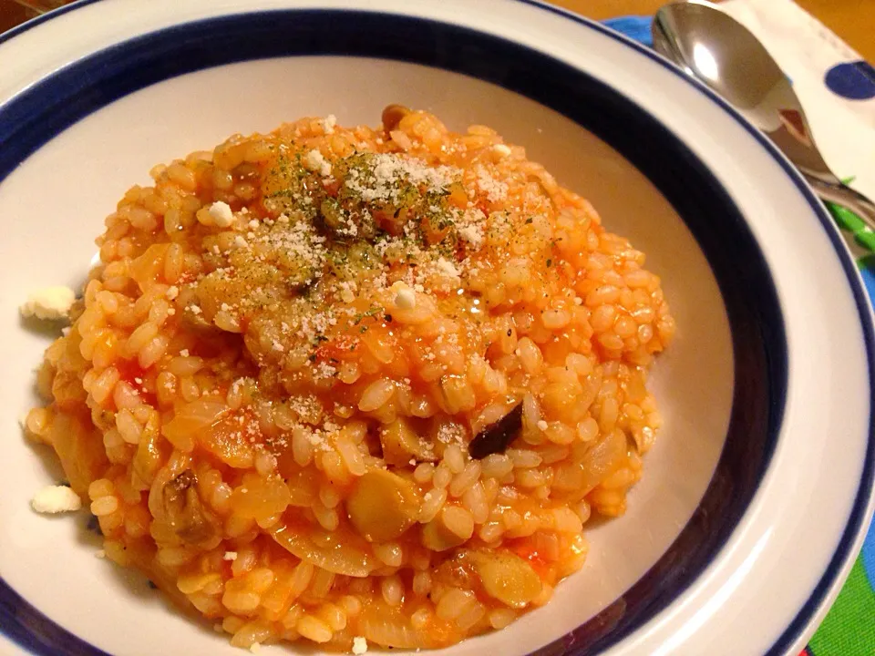 Tomato + mushroom risotto :)|mさん