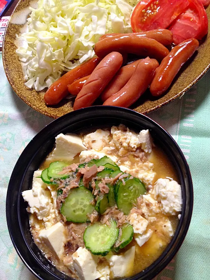 冷汁丼 ウィンナー 🍅 キャベツ|掛谷節子さん