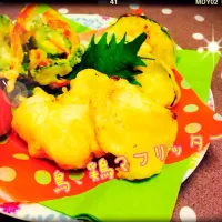 Snapdishの料理写真:奇跡に美味い衣！とり天がフリッターっぽく❓|梨花✾さん