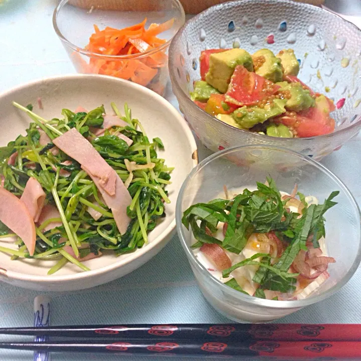 Snapdishの料理写真:野菜と豆腐とハムと|l11aさん