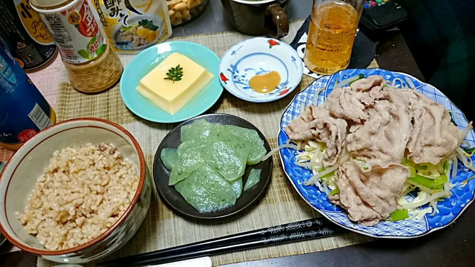 冷しゃぶ＆こんにゃく＆玉子豆腐|まぐろさん