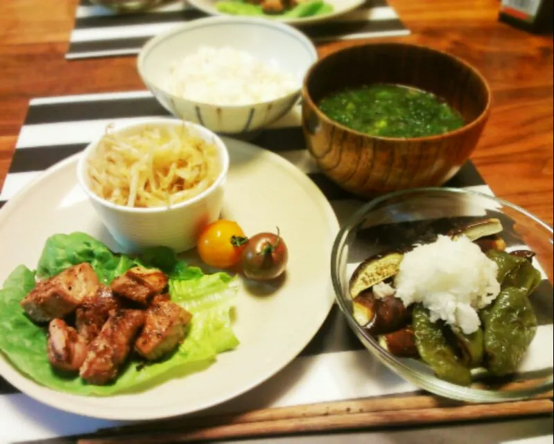 夜ご飯。マグロのソテーなど。|ぴらさん